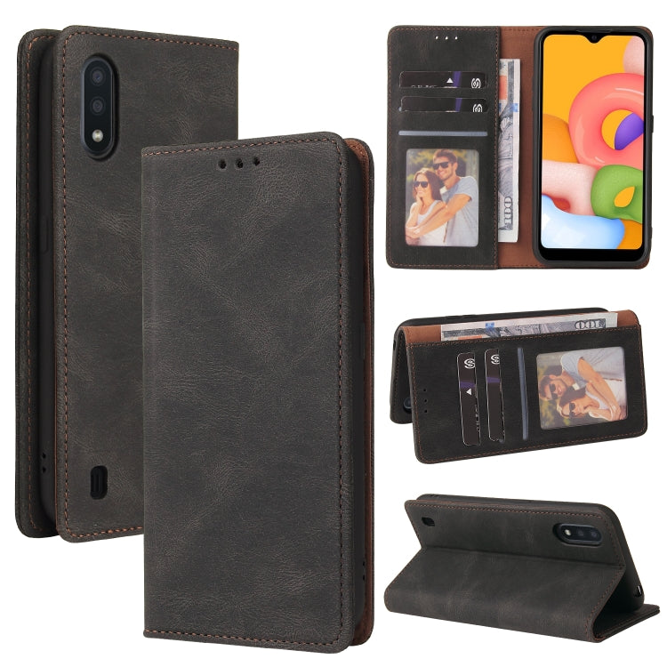 Simple Suction Closure Horizontal Flip Leather Case with Holder & Card Slot & Wallet, For Samsung Galaxy A01 EU Version, For Samsung Galaxy A02, For Samsung Galaxy A02s, For Samsung Galaxy A11 EU Version, For Samsung Galaxy A11 US Version              ...