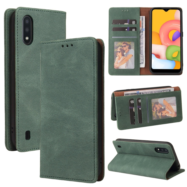 Simple Suction Closure Horizontal Flip Leather Case with Holder & Card Slot & Wallet, For Samsung Galaxy A01 EU Version, For Samsung Galaxy A02, For Samsung Galaxy A02s, For Samsung Galaxy A11 EU Version, For Samsung Galaxy A11 US Version              ...