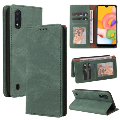Simple Suction Closure Horizontal Flip Leather Case with Holder & Card Slot & Wallet, For Samsung Galaxy A01 EU Version, For Samsung Galaxy A02, For Samsung Galaxy A02s, For Samsung Galaxy A11 EU Version, For Samsung Galaxy A11 US Version              ...