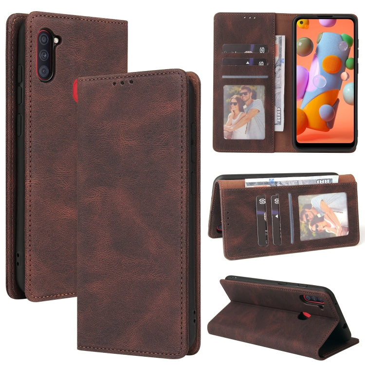Simple Suction Closure Horizontal Flip Leather Case with Holder & Card Slot & Wallet, For Samsung Galaxy A01 EU Version, For Samsung Galaxy A02, For Samsung Galaxy A02s, For Samsung Galaxy A11 EU Version, For Samsung Galaxy A11 US Version              ...