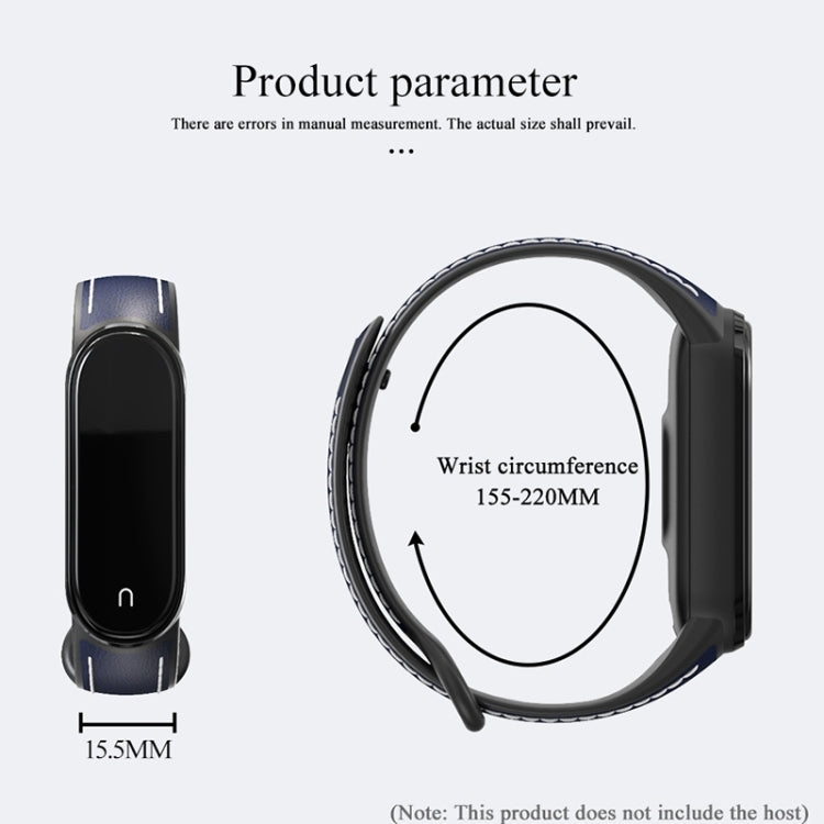 MIJOBS TPU + Leather Replacement Strap Watchband, For Xiaomi Mi Band 5 / 6