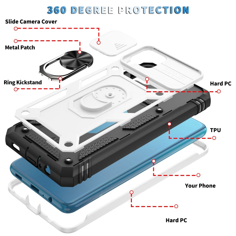 Sliding Camera Cover Design TPU + PC Protective Case with 360 Degree Rotating Holder & Card Slot, For Samsung Galaxy A12, For Samsung Galaxy A32 5G, For Samsung Galaxy A52, For Samsung Galaxy S20 FE, For Samsung Galaxy S21 5G, For Samsung Galaxy S21+ 5...