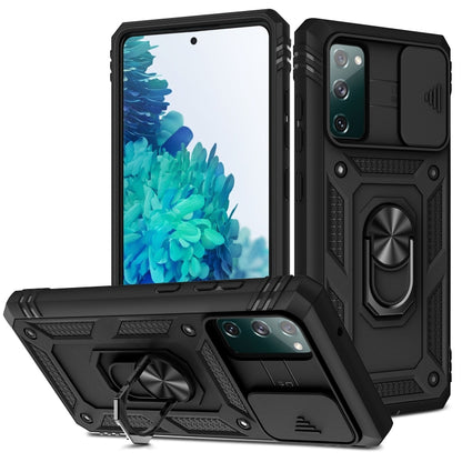 Sliding Camera Cover Design TPU + PC Protective Case with 360 Degree Rotating Holder & Card Slot, For Samsung Galaxy A12, For Samsung Galaxy A32 5G, For Samsung Galaxy A52, For Samsung Galaxy S20 FE, For Samsung Galaxy S21 5G, For Samsung Galaxy S21+ 5...