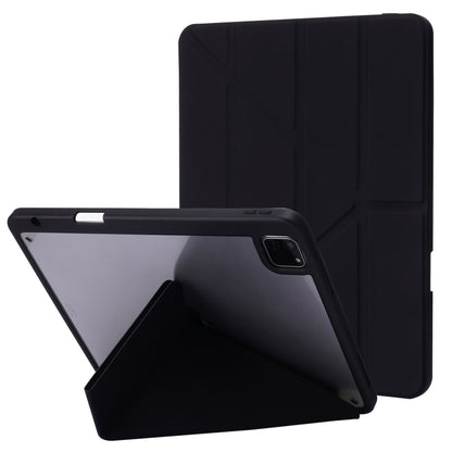 Deformation Transparent Acrylic Horizontal Flip PU Leather Case with Multi-folding Holder & Sleep / Wake-up Function & Pen Slot, For iPad Pro 11.0 2021 / 2020 / 2018, For iPad Air 2022 / 2020 10.9, For iPad 9.7 2017 / 2018 / Pro 9.7                    ...