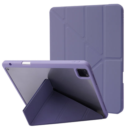 Deformation Transparent Acrylic Horizontal Flip PU Leather Case with Multi-folding Holder & Sleep / Wake-up Function & Pen Slot, For iPad Pro 11.0 2021 / 2020 / 2018, For iPad Air 2022 / 2020 10.9, For iPad 9.7 2017 / 2018 / Pro 9.7                    ...