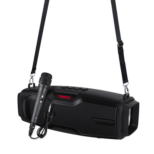 New Rixing NR-6012M Bluetooth 5.0 Portable Outdoor Karaoke Wireless Bluetooth Speaker with Microphone & Shoulder Strap, NR-6012M(Black), NR-6012M(Red), NR-6012M(Blue), NR-6012M(Green)