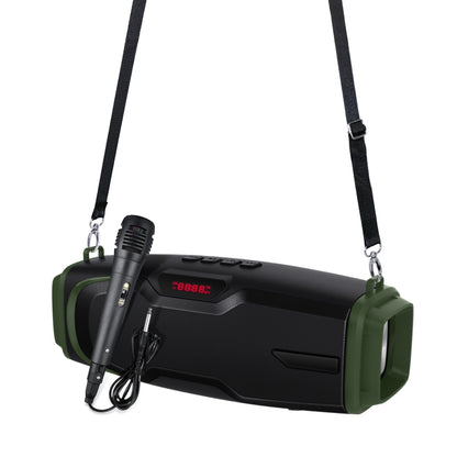 New Rixing NR-6012M Bluetooth 5.0 Portable Outdoor Karaoke Wireless Bluetooth Speaker with Microphone & Shoulder Strap, NR-6012M(Black), NR-6012M(Red), NR-6012M(Blue), NR-6012M(Green)