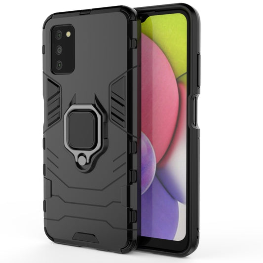 PC + TPU Shockproof Protective Case with Magnetic Ring Holder, For Samsung Galaxy A03s Indian Version
