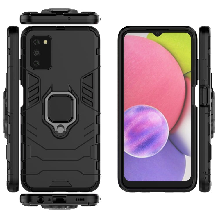 PC + TPU Shockproof Protective Case with Magnetic Ring Holder, For Samsung Galaxy A03s Indian Version