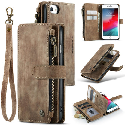 CaseMe-C30 PU + TPU Multifunctional Horizontal Flip Leather Case with Holder & Card Slot & Wallet & Zipper Pocket, For iPhone 8 Plus & 7 Plus & 6 Plus, For iPhone SE 2022 / SE 2020 / 8 / 7 / 6, For iPhone 11, For iPhone 11 Pro, For iPhone 11 Pro Max   ...