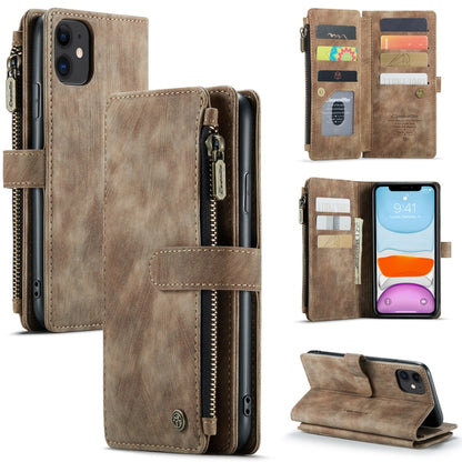CaseMe-C30 PU + TPU Multifunctional Horizontal Flip Leather Case with Holder & Card Slot & Wallet & Zipper Pocket, For iPhone 8 Plus & 7 Plus & 6 Plus, For iPhone SE 2022 / SE 2020 / 8 / 7 / 6, For iPhone 11, For iPhone 11 Pro, For iPhone 11 Pro Max   ...