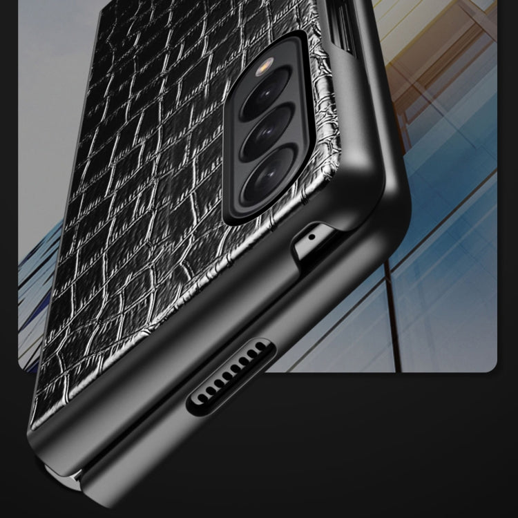 Crocodile Texture Leather Folding Protective Case, For Samsung Galaxy Z Fold3 5G, For Samsung Galaxy Z Fold2 5G