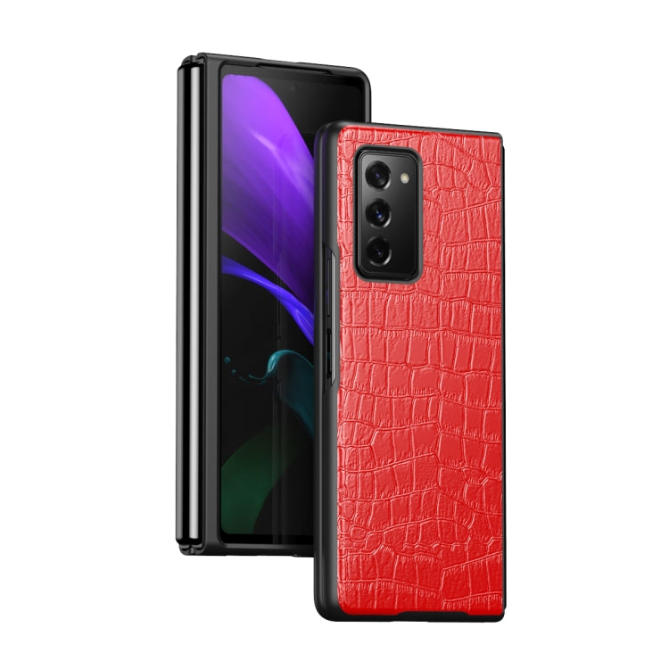 Crocodile Texture Leather Folding Protective Case, For Samsung Galaxy Z Fold3 5G, For Samsung Galaxy Z Fold2 5G