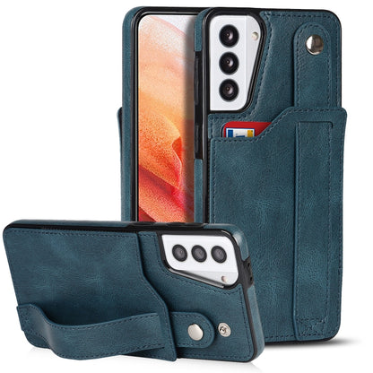 Crazy Horse Texture Shockproof TPU + PU Leather Case with Card Slot & Wrist Strap Holder, For Samsung Galaxy S21 5G, For Samsung Galaxy S21+ 5G, For Samsung Galaxy S21 Ultra 5G, For Samsung Galaxy S21 FE, For Samsung Galaxy S20, For Samsung Galaxy S20+