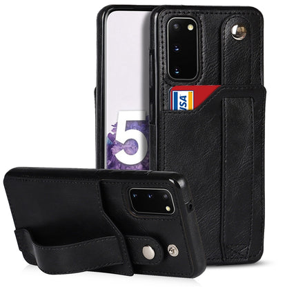 Crazy Horse Texture Shockproof TPU + PU Leather Case with Card Slot & Wrist Strap Holder, For Samsung Galaxy S21 5G, For Samsung Galaxy S21+ 5G, For Samsung Galaxy S21 Ultra 5G, For Samsung Galaxy S21 FE, For Samsung Galaxy S20, For Samsung Galaxy S20+