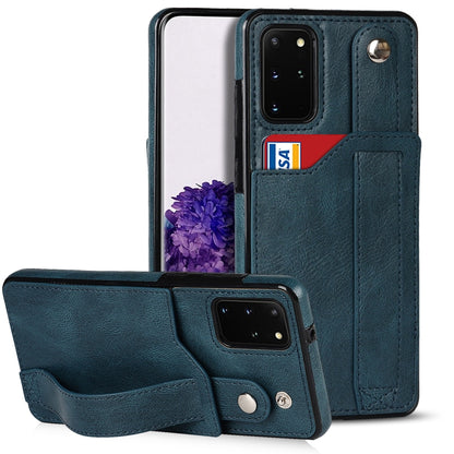 Crazy Horse Texture Shockproof TPU + PU Leather Case with Card Slot & Wrist Strap Holder, For Samsung Galaxy S21 5G, For Samsung Galaxy S21+ 5G, For Samsung Galaxy S21 Ultra 5G, For Samsung Galaxy S21 FE, For Samsung Galaxy S20, For Samsung Galaxy S20+