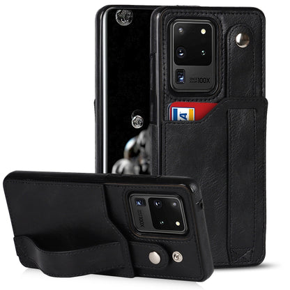 Crazy Horse Texture Shockproof TPU + PU Leather Case with Card Slot & Wrist Strap Holder, For Samsung Galaxy S20 Ultra, For Samsung Galaxy Note20, For Samsung Galaxy Note20 Ultra, For Samsung Galaxy A82 5G, For Samsung Galaxy A72 5G / 4G               ...