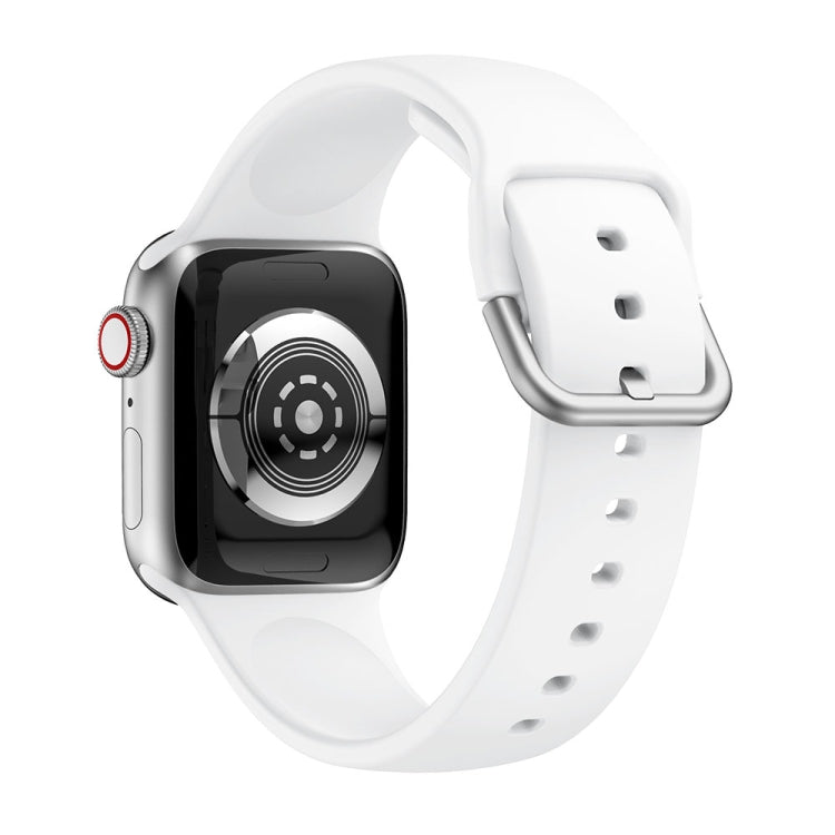 Single-color Silicone Buckle Replacement Strap Watchband For Apple Watch Series, 7 41mm / 6 & SE & 5 & 4 40mm / 3 & 2 & 1 38mm, 7 45mm / 6 & SE & 5 & 4 44mm / 3 & 2 & 1 42mm