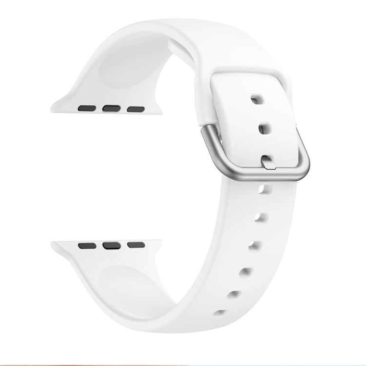 Single-color Silicone Buckle Replacement Strap Watchband For Apple Watch Series, 7 41mm / 6 & SE & 5 & 4 40mm / 3 & 2 & 1 38mm, 7 45mm / 6 & SE & 5 & 4 44mm / 3 & 2 & 1 42mm
