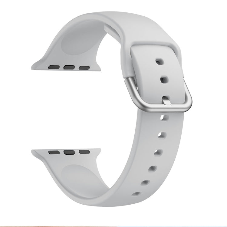 Single-color Silicone Buckle Replacement Strap Watchband For Apple Watch Series, 7 41mm / 6 & SE & 5 & 4 40mm / 3 & 2 & 1 38mm, 7 45mm / 6 & SE & 5 & 4 44mm / 3 & 2 & 1 42mm