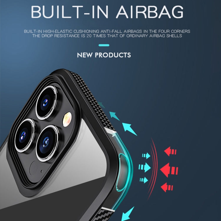 MG Series Carbon Fiber TPU + Clear PC Four-corner Airbag Shockproof Case, For iPhone 13 mini, For iPhone 13, For iPhone 13 Pro, For iPhone 13 Pro Max
