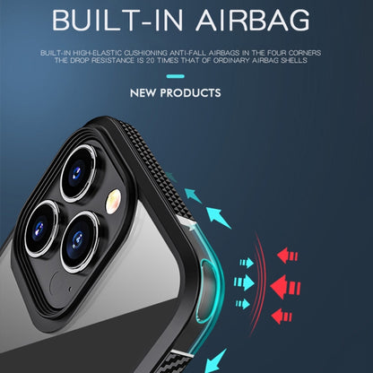 MG Series Carbon Fiber TPU + Clear PC Four-corner Airbag Shockproof Case, For iPhone 13 mini, For iPhone 13, For iPhone 13 Pro, For iPhone 13 Pro Max