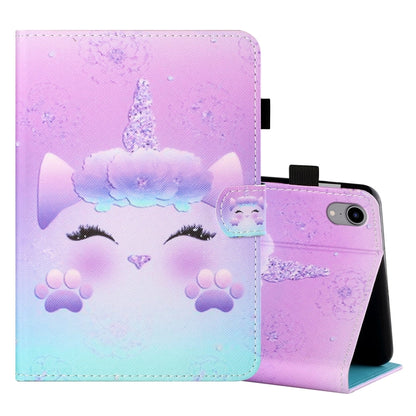 Coloured Drawing Stitching Horizontal Flip Leather Case with Holder & Card Slot & Sleep / Wake-up Function, For iPad mini 2024 / mini 6, For iPad mini 6