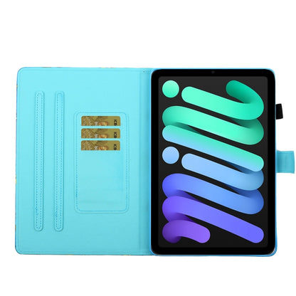 Coloured Drawing Stitching Horizontal Flip Leather Case with Holder & Card Slot & Sleep / Wake-up Function, For iPad mini 2024 / mini 6