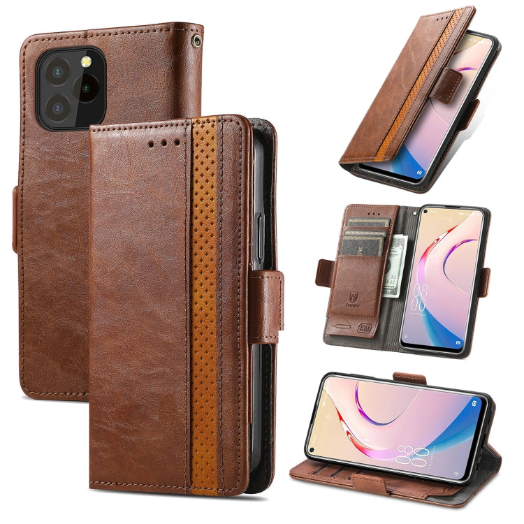 CaseNeo Business Splicing Dual Magnetic Buckle Horizontal Flip PU Leather Case with Holder & Card Slots & Wallet, For Blackview A100, For Infinix Note 10 Pro, For Oukitel C21 Pro, For OPPO Realme GT Master, For vivo V21, For ZTE Axon 30 5G             ...