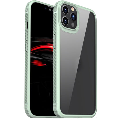 MG Series Carbon Fiber TPU + Clear PC Four-corner Airbag Shockproof Case, For iPhone 12 / 12 Pro, For iPhone 12 Pro Max, For iPhone 11, For iPhone 11 Pro, For iPhone 11 Pro Max
