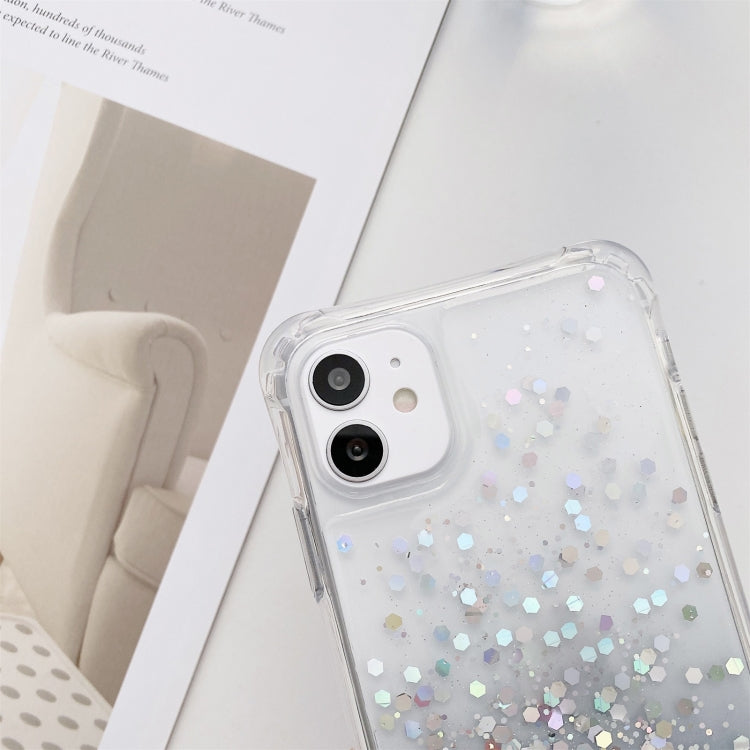 Gradient Glitter Powder Epoxy TPU Thickened Acrylic Shockproof Case with Round Neck Lanyard, For iPhone 13 mini, For iPhone 13, For iPhone 13 Pro, For iPhone 13 Pro Max, For iPhone 12 mini, For iPhone 12 / 12 Pro, For iPhone 12 Pro Max, For iPhone 11  ...
