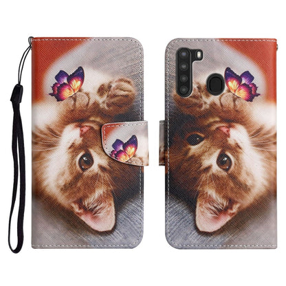 Painted Pattern Horizontal Flip Leather Case with Holder & Card Slot & Wallet, For Samsung Galaxy A21, For Samsung Galaxy A21s