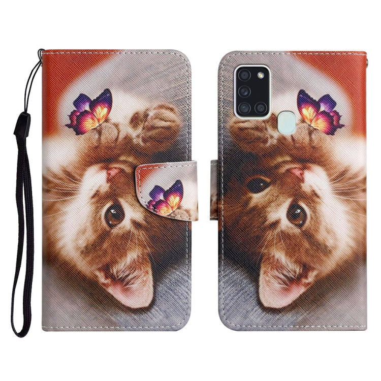 Painted Pattern Horizontal Flip Leather Case with Holder & Card Slot & Wallet, For Samsung Galaxy A21, For Samsung Galaxy A21s
