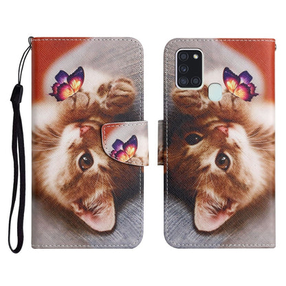 Painted Pattern Horizontal Flip Leather Case with Holder & Card Slot & Wallet, For Samsung Galaxy A21, For Samsung Galaxy A21s
