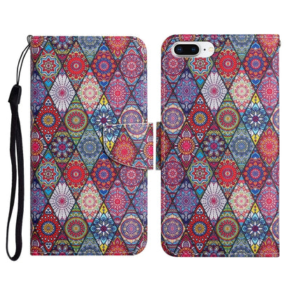 Painted Pattern Horizontal Flip Leather Case with Holder & Card Slot & Wallet, For iPhone X / XS, For iPhone SE 2022 / SE 2020 / 8 / 7, For iPhone 8 Plus & 7 Plus