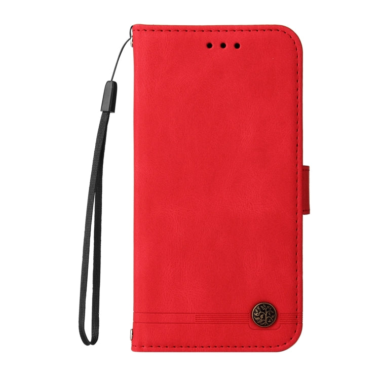 Skin Feel Life Tree Metal Button Horizontal Flip Leather Case with Holder & Card Slot & Wallet & Photo Frame & Strap, For iPhone 13 mini, For iPhone 13, For iPhone 13 Pro, For iPhone 13 Pro Max, For iPhone 12 mini, For iPhone 12 / 12 Pro               ...