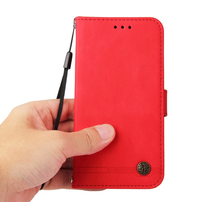 Skin Feel Life Tree Metal Button Horizontal Flip Leather Case with Holder & Card Slot & Wallet & Photo Frame & Strap, For iPhone 13 mini, For iPhone 13, For iPhone 13 Pro, For iPhone 13 Pro Max, For iPhone 12 mini, For iPhone 12 / 12 Pro               ...