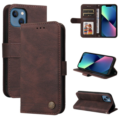 Skin Feel Life Tree Metal Button Horizontal Flip Leather Case with Holder & Card Slot & Wallet & Photo Frame & Strap, For iPhone 13 mini, For iPhone 13, For iPhone 13 Pro, For iPhone 13 Pro Max, For iPhone 12 mini, For iPhone 12 / 12 Pro               ...