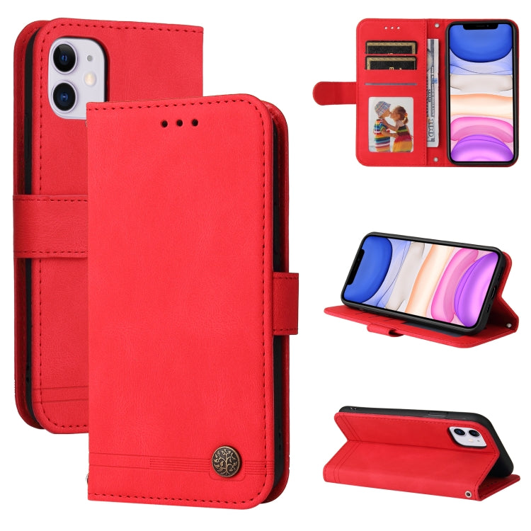 Skin Feel Life Tree Metal Button Horizontal Flip Leather Case with Holder & Card Slot & Wallet & Photo Frame & Strap, For iPhone 13 mini, For iPhone 13, For iPhone 13 Pro, For iPhone 13 Pro Max, For iPhone 12 mini, For iPhone 12 / 12 Pro               ...