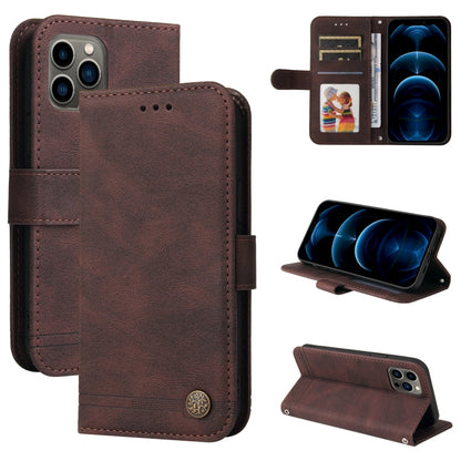 Skin Feel Life Tree Metal Button Horizontal Flip Leather Case with Holder & Card Slot & Wallet & Photo Frame & Strap, For iPhone 13 mini, For iPhone 13, For iPhone 13 Pro, For iPhone 13 Pro Max, For iPhone 12 mini, For iPhone 12 / 12 Pro               ...
