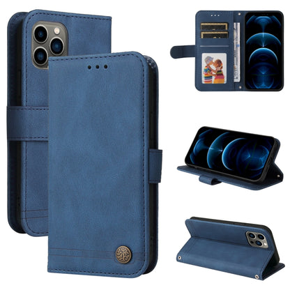 Skin Feel Life Tree Metal Button Horizontal Flip Leather Case with Holder & Card Slot & Wallet & Photo Frame & Strap, For iPhone 13 mini, For iPhone 13, For iPhone 13 Pro, For iPhone 13 Pro Max, For iPhone 12 mini, For iPhone 12 / 12 Pro               ...