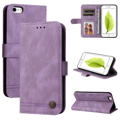 Skin Feel Life Tree Metal Button Horizontal Flip Leather Case with Holder & Card Slot & Wallet & Photo Frame & Strap, For iPhone 11 Pro Max, For iPhone SE 2022 / SE 2020 / 8 / 7, For iPhone 8 Plus / 7 Plus, For iPhone 6 / 6s, For iPhone 6 Plus / 6s Plus