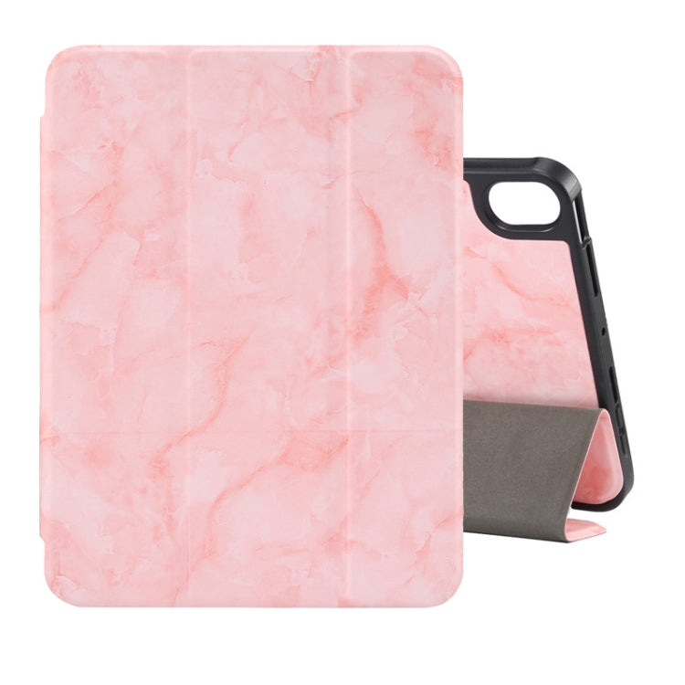 Marble Texture Smart Leather Tablet Case with 3-Folding Holder & Pen Slot, For iPad mini 6 / mini 2024