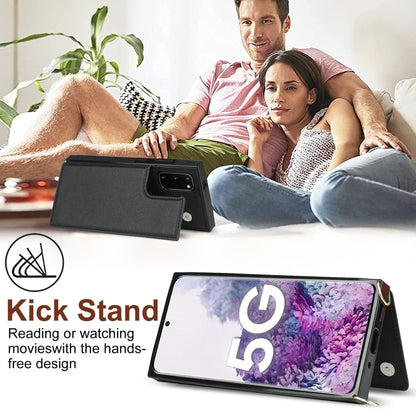 Cross-body Square Double Buckle Flip Card Bag TPU+PU Case with Card Slots & Wallet & Photo & Strap, For Samsung Galaxy Note20, For Samsung Galaxy Note20 Ultra, For Samsung Galaxy S20, For Samsung Galaxy S20 Ultra, For Samsung Galaxy S20 FE             ...