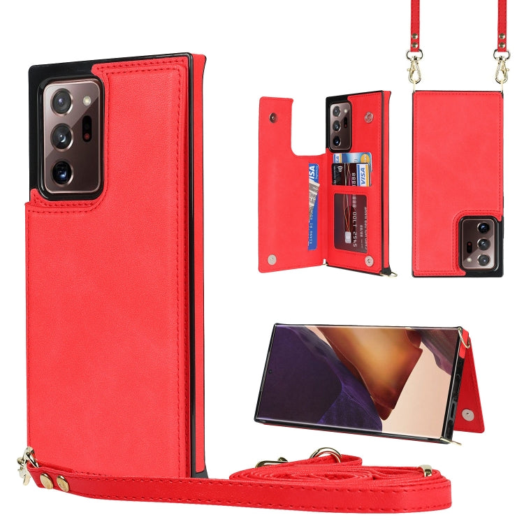 Cross-body Square Double Buckle Flip Card Bag TPU+PU Case with Card Slots & Wallet & Photo & Strap, For Samsung Galaxy Note20, For Samsung Galaxy Note20 Ultra, For Samsung Galaxy S20, For Samsung Galaxy S20 Ultra, For Samsung Galaxy S20 FE             ...