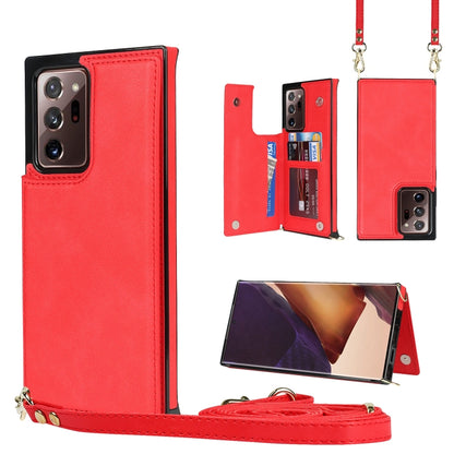 Cross-body Square Double Buckle Flip Card Bag TPU+PU Case with Card Slots & Wallet & Photo & Strap, For Samsung Galaxy Note20, For Samsung Galaxy Note20 Ultra, For Samsung Galaxy S20, For Samsung Galaxy S20 Ultra, For Samsung Galaxy S20 FE             ...