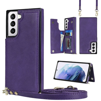 Cross-body Square Double Buckle Flip Card Bag TPU+PU Case with Card Slots & Wallet & Photo & Strap, For Samsung Galaxy Note20, For Samsung Galaxy Note20 Ultra, For Samsung Galaxy S20, For Samsung Galaxy S20 Ultra, For Samsung Galaxy S20 FE             ...