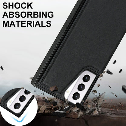 Cross-body Square Double Buckle Flip Card Bag TPU+PU Case with Card Slots & Wallet & Photo & Strap, For Samsung Galaxy S21+ 5G