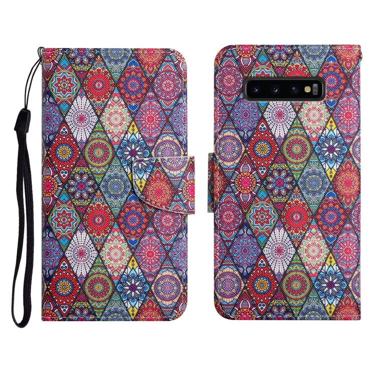 Painted Pattern Horizontal Flip Leather Case with Holder & Card Slot & Wallet, For Samsung Galaxy S10, For Samsung Galaxy S10+