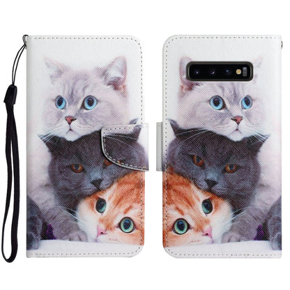 Painted Pattern Horizontal Flip Leather Case with Holder & Card Slot & Wallet, For Samsung Galaxy S10, For Samsung Galaxy S10+